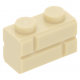 LEGO kocka 1x2 módosított tégla mintás, sárgásbarna (98283)